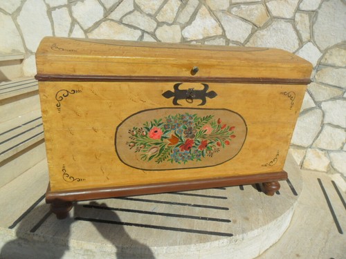 Cassapanca tirolese dipinta - cassapanca,