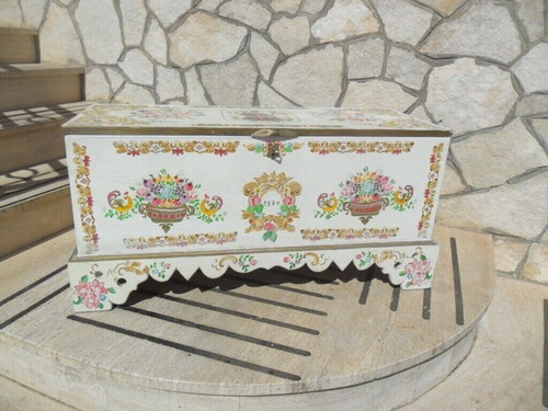 Cassapanca tirolese dipinta - cassapanca,